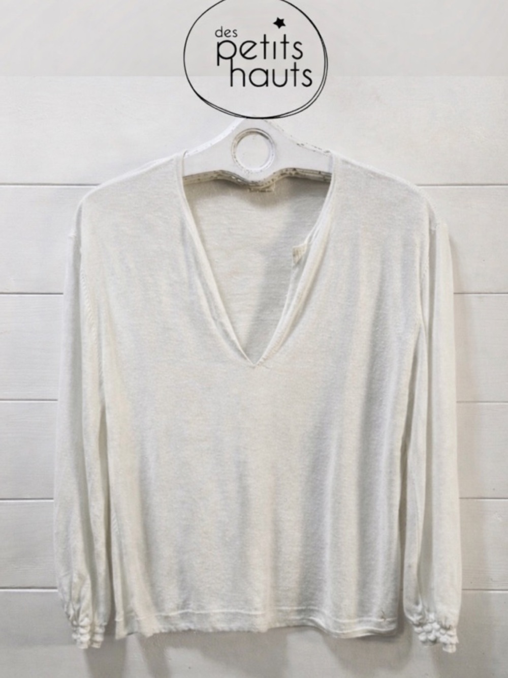 DES PETITS HAUTS “Bacari” linen top – size 1 (S)